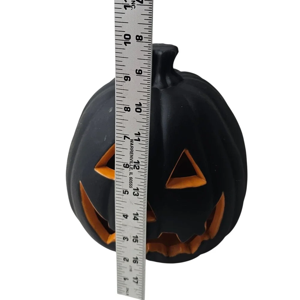 Black Halloween Pumpkin Decoration Light‎ Up Jack O Lantern Decor